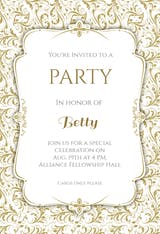 Gold Ornaments - Printable Party Invitation